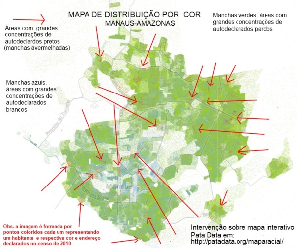 Mapa da cor em Manaus